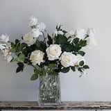 Artificial Real Touch Roses, Cream White Faux Garden Roses, DIY Florals | Wedding/Home Decoration | Gifts, DIY Bouquets Supply/Centerpieces