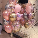 Rose Gold Balloon Bouquet, Pink Baby Girl, Wedding Decor, Bride Heart Birthday Decorations, Garland, Hen Party, Bachelorette Not Inflated