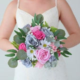 Hot Pink and Grey with Eucalyptus - Ships the Next Day - ID#17
