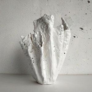 White large orchid pot. Scandinavian orchid planter. Handmade large white vase.