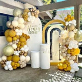 207Pcs Lemon Yellow Balloon Garland Arch Kit Sand White Boho Girl Wedding Birthday Party Latex Balloons Baby Shower Decoration Supplies