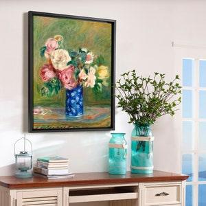 Pierre-Auguste Renoir,Bouquet of Roses,Vase still life,canvas print,canvas art,canvas wall art,large wall art,framed wall art,p621