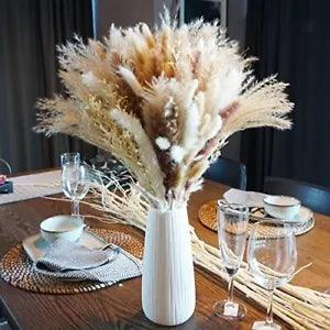 Total 150 pcs /6 Various Dried Pampas Grass D???cor, White 150 pcs lucury white