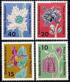 Germany 1963 Flowers Orchids Lily Plants Nature Animation 4v set MNH