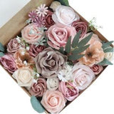 Silk Artificial Flower Assortment for DIY Wedding Bouquets, Centerpieces, Home Decorations - Roses, Peonies, Daisies, and Hydrangeas