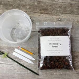 Medium orchid repotting kit with Orchiata #5 Power mix and  6??? clear round azalea pot, Orchid potting care kit
