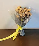 Real Air Dried 7 Stems w/ 45 Small Sweetheart Beige Roses Rustic Bouquet PSJ