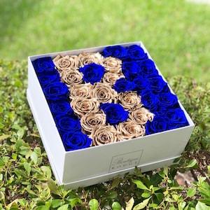 Letter Preserved Roses In a Box, Initials with Eternity Roses, Roses in a Box, Custom Preserved Rose Design, Letter with Roses, EternityRose