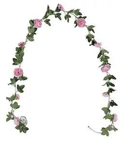 8.2Ft Artificial Peony Flower Garland Hanging Greenery Vine Silk Rosy Brown