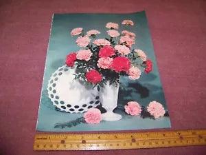 Art Print From Magazine Vintage 1965 Flowers / Floral Arrangement Carnations