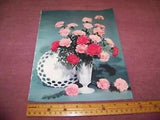 Art Print From Magazine Vintage 1965 Flowers / Floral Arrangement Carnations