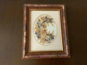Vintage Woodland Cottage collectables Dried Flowers picture framed silk UK wall