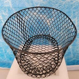 Oval metal wire orchid basket set of 2  vinyl coated white and black
