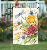 Toland Lily Bouquet 12x18 Spring Flower Dragonfly Garden Flag