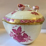 Vintage Herend Hungary Chinese Bouquet Raspberry Heart Shaped Trinket Box and Lid New