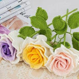 Finished Crochet Rose,Hand-made Knitted Flowers, Crochet Flower Bouquet, Holiday Gift, Christmas Gift, Home Decor, Gift for her,
