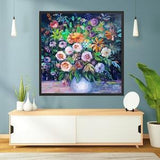 Handmade flower painting Large paintings Roses oil bouquet Acrylic roses wall art Joyful art Abstract art flower Roses oil on canvas