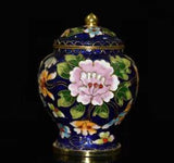 Purple copper embryo cloisonne gilded silk peony flower Jiang Jun jar decoration