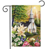 Spring Church Garden Flag Easter Religious Lilies 12.5" x 18" Briarwood Lane