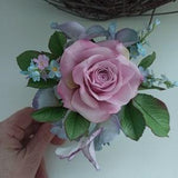 Soft pink rose in a cup, Foam Artificial rose, Real touch flower, Tabletop Decor, Bouquet with hydrangea, Easter decor, Mother's Day gift