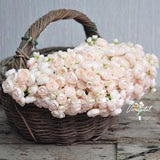 Champagne One Bundle Artificial Silk Mini Ranunculus Artificial 6 Stems Silk Ranunculus Buds for wedding home decor