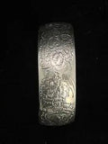 Kirk Stieff Pewter Women's Cuff Bracelet Flower of the Month Carnation 900-1