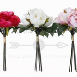 Soft Silk Peony Flower Bouquet 12'' Tall for Wedding / Prom / Graduation / Dance / Birthday / Bride / Bridesmaids / Birthday / Mom / Decal