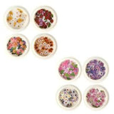 8 Boxes Nail Flower Decals Dried Flowers Decor Embellishments Art Embossed