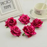 Roses Head Silk Needlework Wreaths Hat Red Pink White Blue Artificial Flower Art