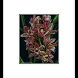 Red Cimbidium Orchid Woodcut Flower Photography, Red Flower Wall Art, Red Flower Decor
