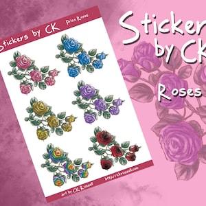 ROSE Sticker Sheet for Journal Planner Diary and to keep some beautiful blooms in sight