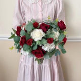 Wedding Bouquet, burgundy Rose bouquet , blush pink bouquet,pink bouquet, Rose Eucalyptus Bouquet, Boho Bouquets, Bridal Bridesmaids Bouquet