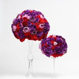 Deep Purple and Red Color Flower Centerpiece for Wedding Floral Table Arrangement Decor, Roses, Peonies and Hydrangeas