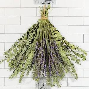 120 PCS Dried Eucalyptus Stems & Lavender Flowers Bundle for Shower, 120PCS