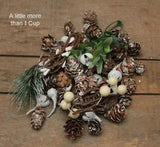 Decorative Floral Drieds and Decor Bowl Fillers with WHITE Snow like finish