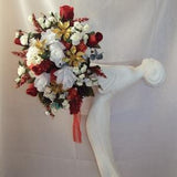 New Artificial Christmas Wedding Bouquet - Winter Wedding Bridal Bouquet - Winter Bling Cascading Bouquet - Winter Bridesmaid Bouquet