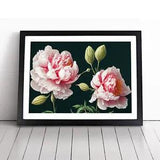 Fascinating Peony Flowers Framed Wall Art Poster Print Home Decor Picture Large
