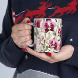 Orchid Flower Mug | Floral Tea Mug | Unique Garden Gift | Cute Aesthetic Coffee Mug | Botanical & Gardening Lover's Gift