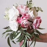 Paper flower bouquet, Paper peony bouquet, Eucalyptus leaves, Paper wedding bouquet, Origami flowers, Paper flowers, Paper peonies,  gift,