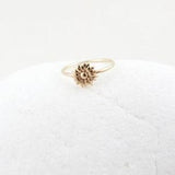 Solid Gold Flower Ring, Floral Design Ring, Sunflower, Cute Gift For Girlfriend, Daisy Ring,Birthday Gift for Daughter, Summer Gift,14K