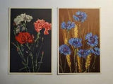 Postcard Lot of 2 Flowers, Swiss. Stehli Freres. Cornflowers and Carnations