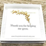 Flower Petal Necklace, Orchid Flower Necklace, Thanks for Helping Me Grow,  Floral Necklace, Orchid Pendant, Sister Jewelry, Inspirational