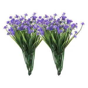 Artificial Flower Heads, Plastic Mini Peony Hydrangea Purple Faux Flowers 6Pcs
