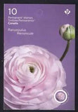 Canada 2023 Ranunculus flowers, mint booklet of 10 'P' stamps + stickers