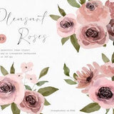 Dusty Roses, Watercolor Roses, Floral Clip Art, Watercolor Bouquets, Watercolor Wedding, Pink Roses, Rose Bouquets, Watercolor Bouquets