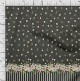 Soimoi Cotton Poplin Fabric Dot & Ranunculus Panel Printed Fabric-Gwn