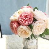 Sweet Peony / Round Rose Bouquet, Artificial Silk Floral Arrangement, Wedding Flower, Table Centerpieces, Baby Shower / Home Decoration