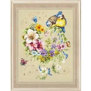 Counted Cross Stitch Kit Lily Flowers DIY Unprinted canvas
