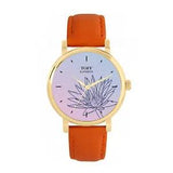 Toff London TLWS-52238 Ladies Blue Water Lilies Flower Watch