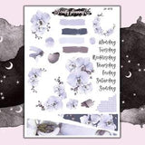 Orchid Floral Journal Kit Sticker Sheet For Planners, Journals And Scrapbooks.